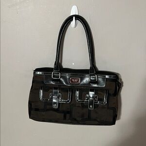 Elegant Black and Brown Women's Handbag